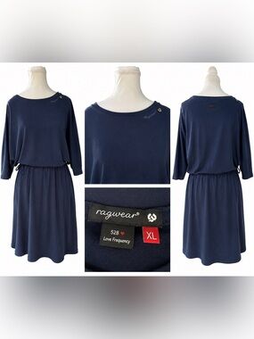Ragwear Navy Boatneck Casual Dress Xl but fits like a L